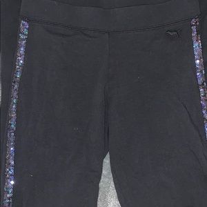 sequin trimmed leggings